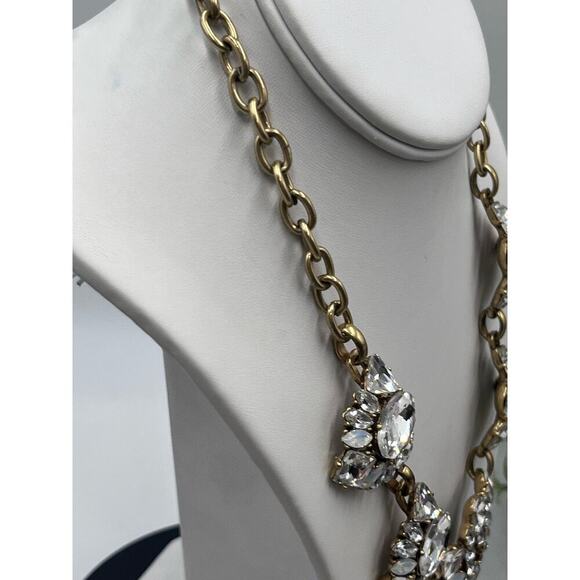 J. Crew Art Deco Rhinestone Clear, AB and Opal Colored Statement Necklace - Picture 9 of 16